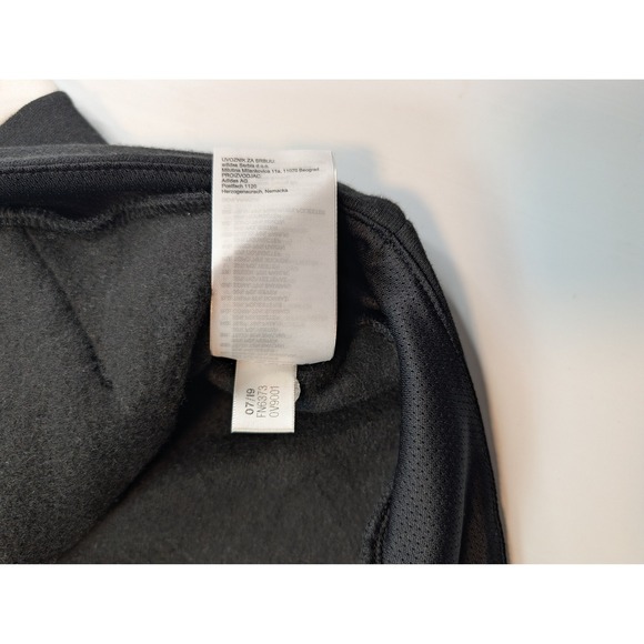 Adidas Mens Colorblock Pullover Hoodie Black White Logo Fleece XL FN6373 - Picture 3 of 10